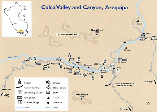 Colca Valley and colca Canyon Map
